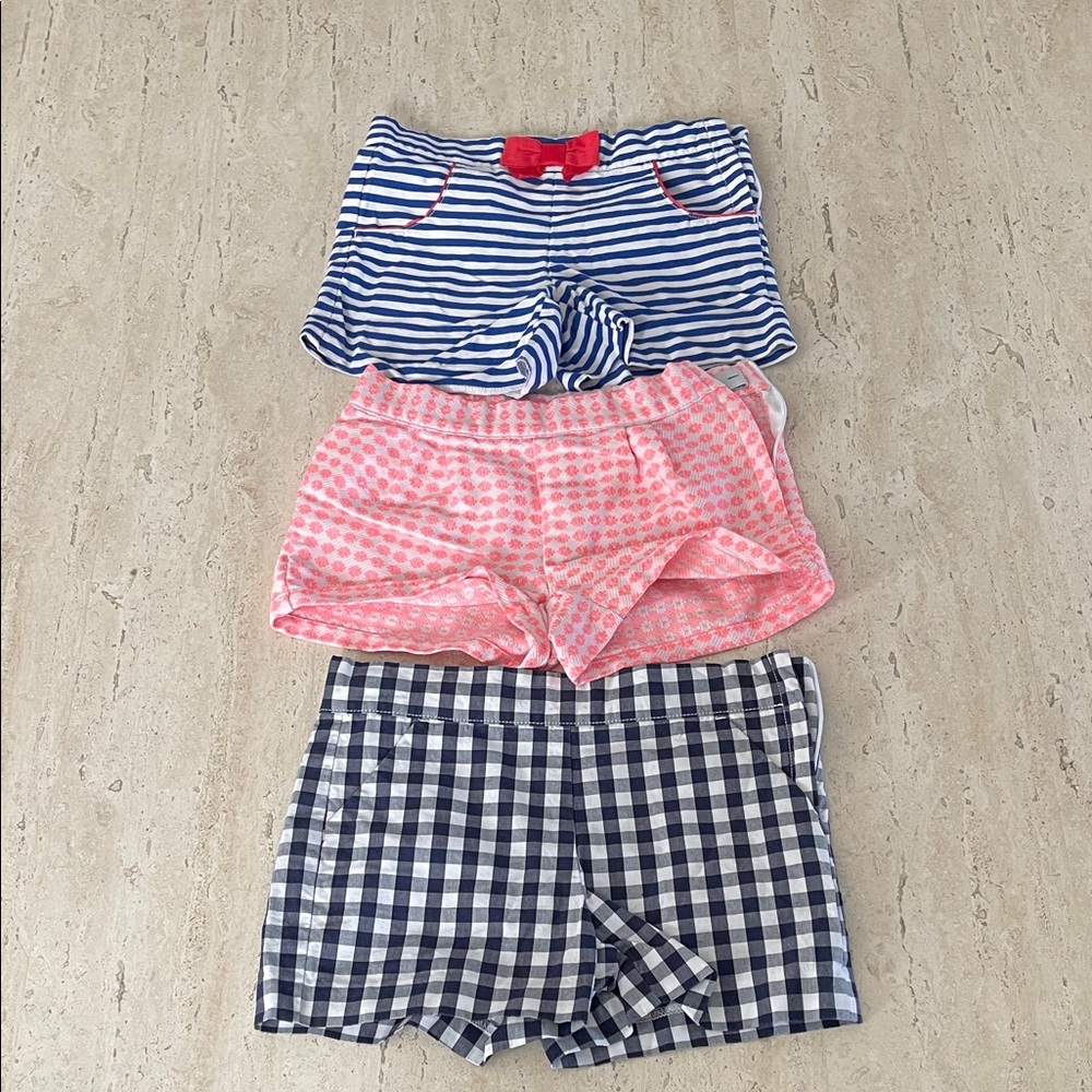 Bundle / lot of 3 Janie and Jack Blue, Pink, and Navy Shorts Trio